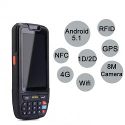 Terminal Touch Screen Android PDA 4 G si GPS, cititor de coduri bare 1d si 2D