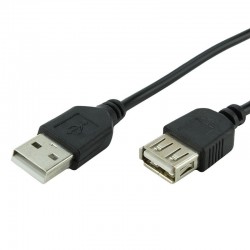 Cablu extensie USB 2.0, conector tata si mama, 1 metru, negru