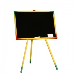 Tablita de scris pentru copii, 65x95 cm, rama color, stativ lemn