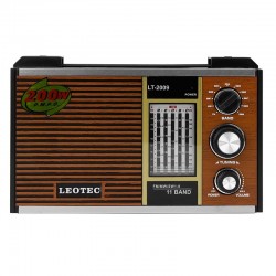 Radio retro, 11 benzi frecventa, Jack 3.5 mm, LED, control volum, Leotec