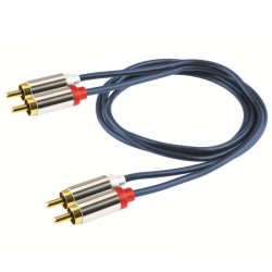 Cablu audio, 2 mufe RCA  la 2 mufe RCA, contacte aurite, lungime 1 m