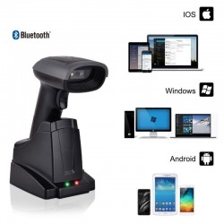 Issyzone vonalkódolvasó,  2D Bluetooth, Android iOS PC, USB interfész, dokkoló állvánnyal