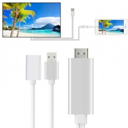Cablu adaptor HDTV 3 in 1, Android iOS, lungime 1 m, argintiu, Rio