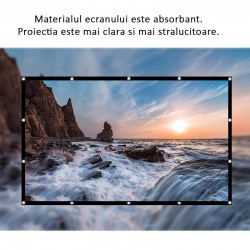 Ecran de proiectie manual, 100 inch, format 16:9, panza alba mata