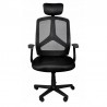 Scaun de birou ergonomic, reglabil, rotativ, maxim 100kg, tetiera, negru