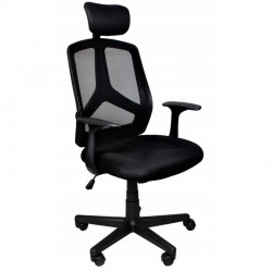 Scaun de birou ergonomic, reglabil, rotativ, maxim 100kg, tetiera, negru