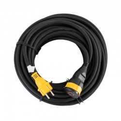 Cablu prelungitor cu cupla, H07RNF 3G2,5 mm2, 20 m, IP44, negru