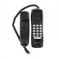Telefon fix pentru perete cu fir, functie reapelare, negru, iluminat