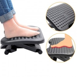 Suport ergonomic pentru picioare, suprafata antiderapanta, inaltime reglabila, negru